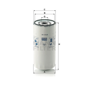 Фильтр масляный MANN-FILTER W 1170/9